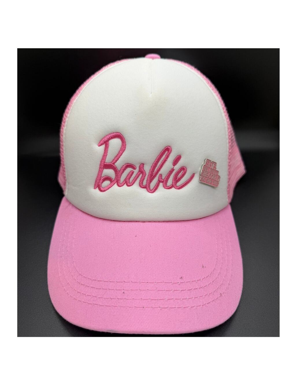 New Barbie™ Trucker Hat Mattel adjustable Pink/White